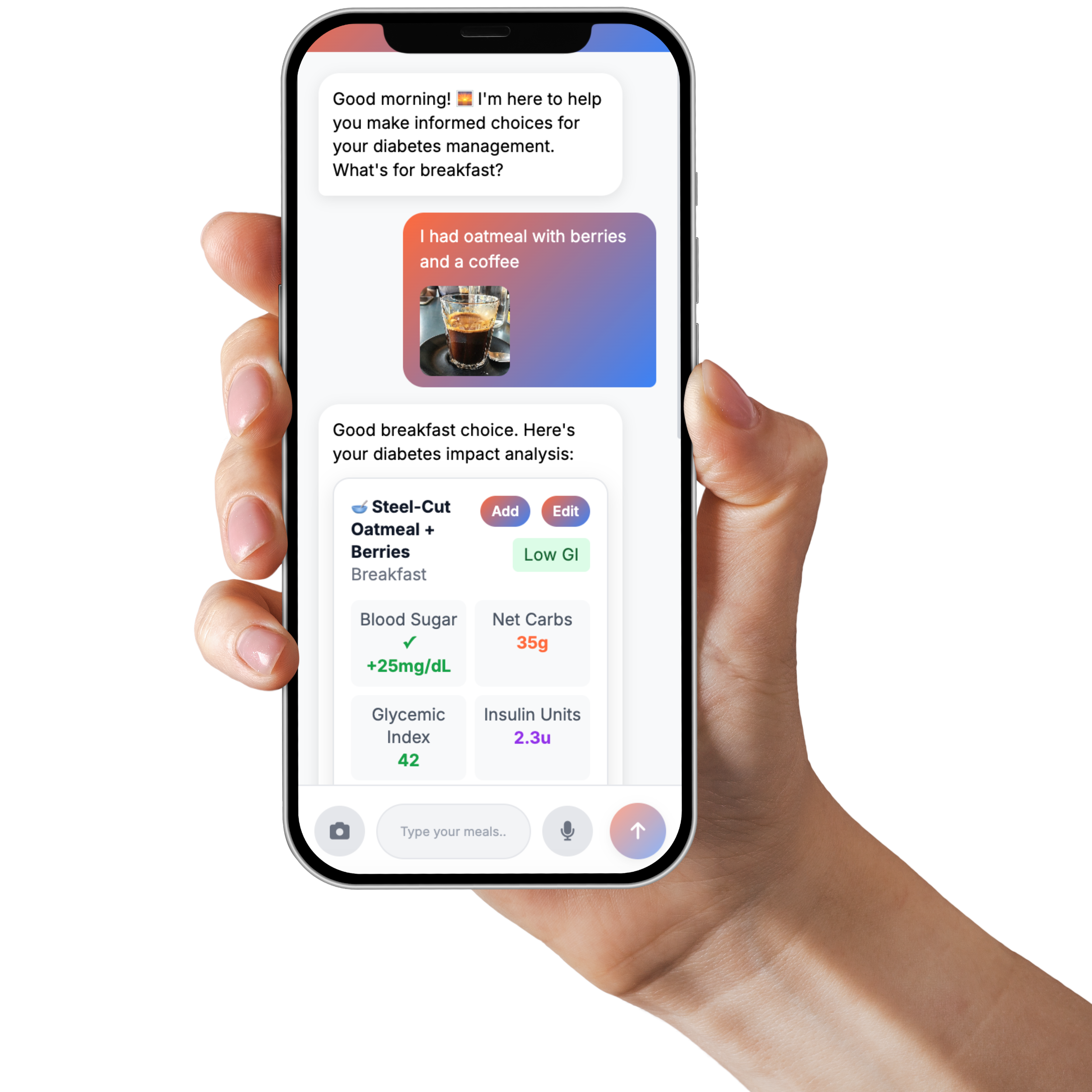 CarbBuddy App Mockup
